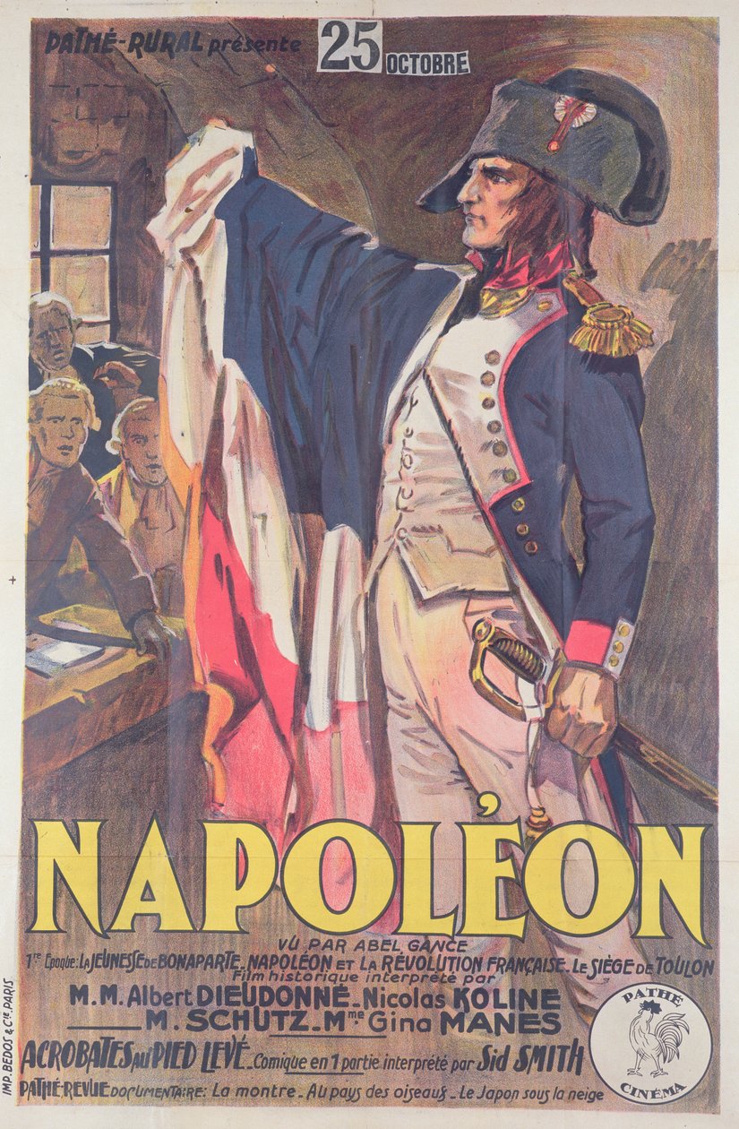 Napoleon-elokuvaa mainostava juliste, kirjoittanut Abel Gance tekijältä French School