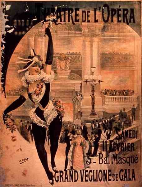 Juliste "Grand Veglione de Gala", kolmas naamiaistanssitapahtuma Theatre de l