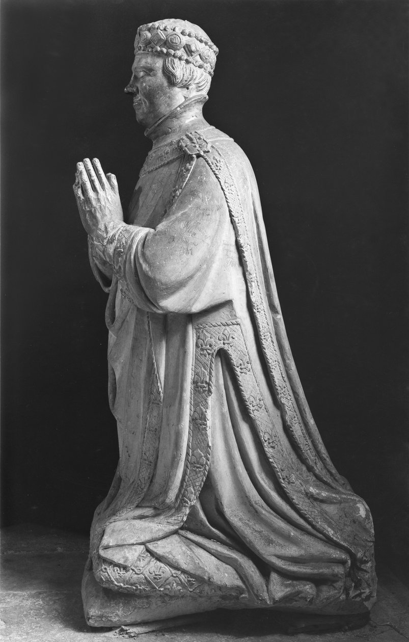 Rukoileva polvistuva herttua Jean de Berryn (1340-1416) Poitiers