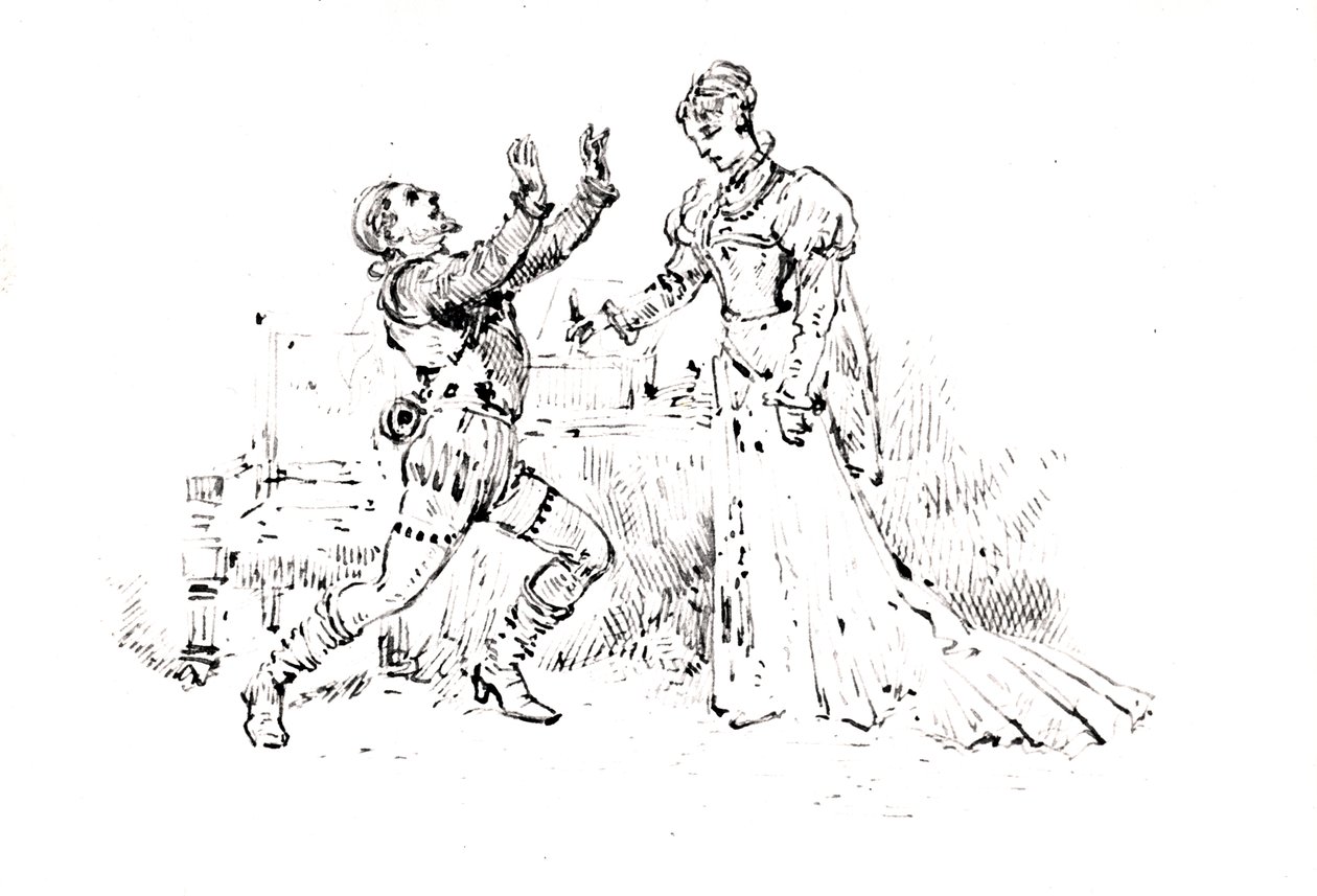 Ruy Blasin (1838) tuotantovihkonen, Victor Hugo (1802-85), 1880 (kynä ja muste paperille) tekijältä French School