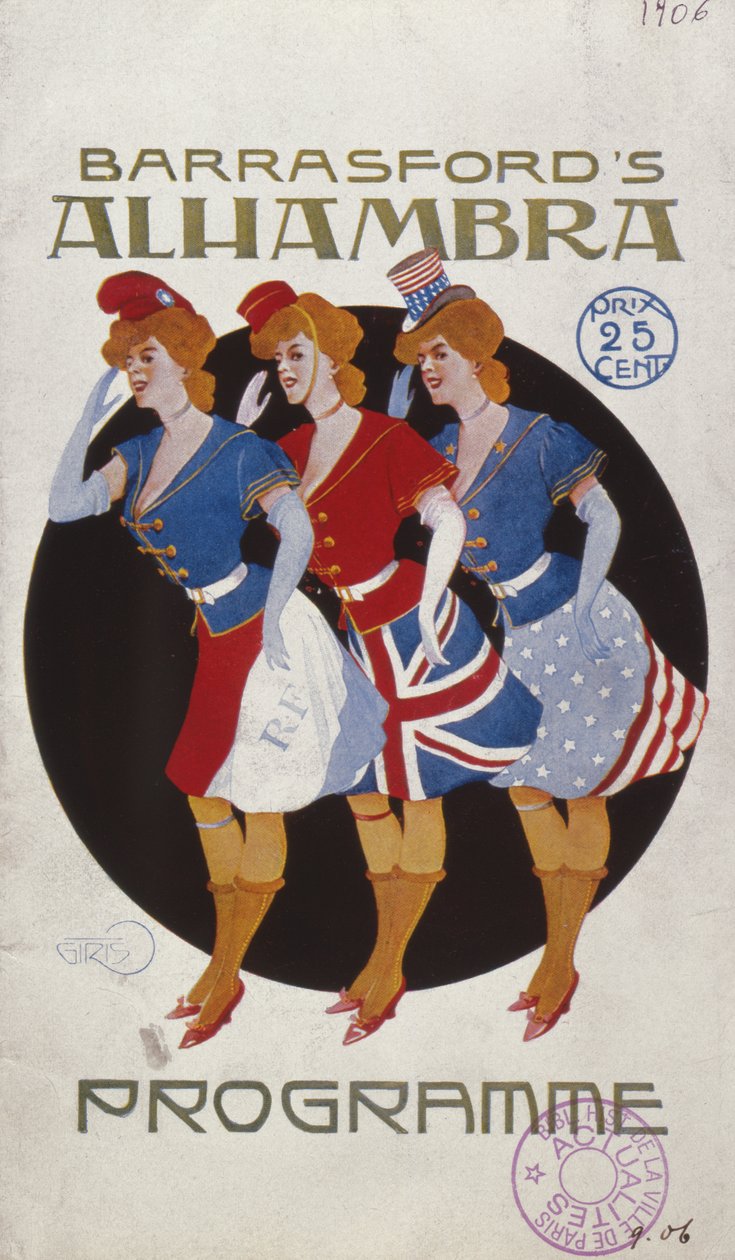Ohjelma Pariisin Alhambra Music Hallille, 1906 tekijältä French School