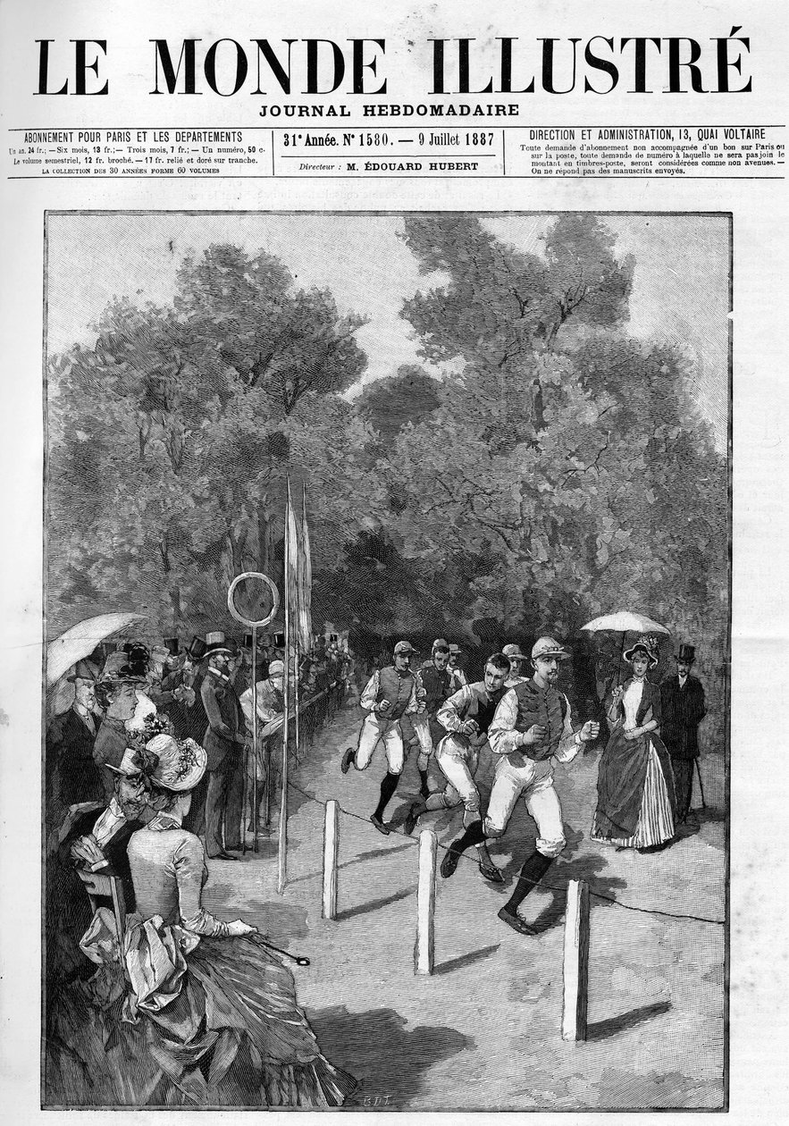 Racing Clubin kilpailu Bois de Boulognessa vuonna 1887. tekijältä French School