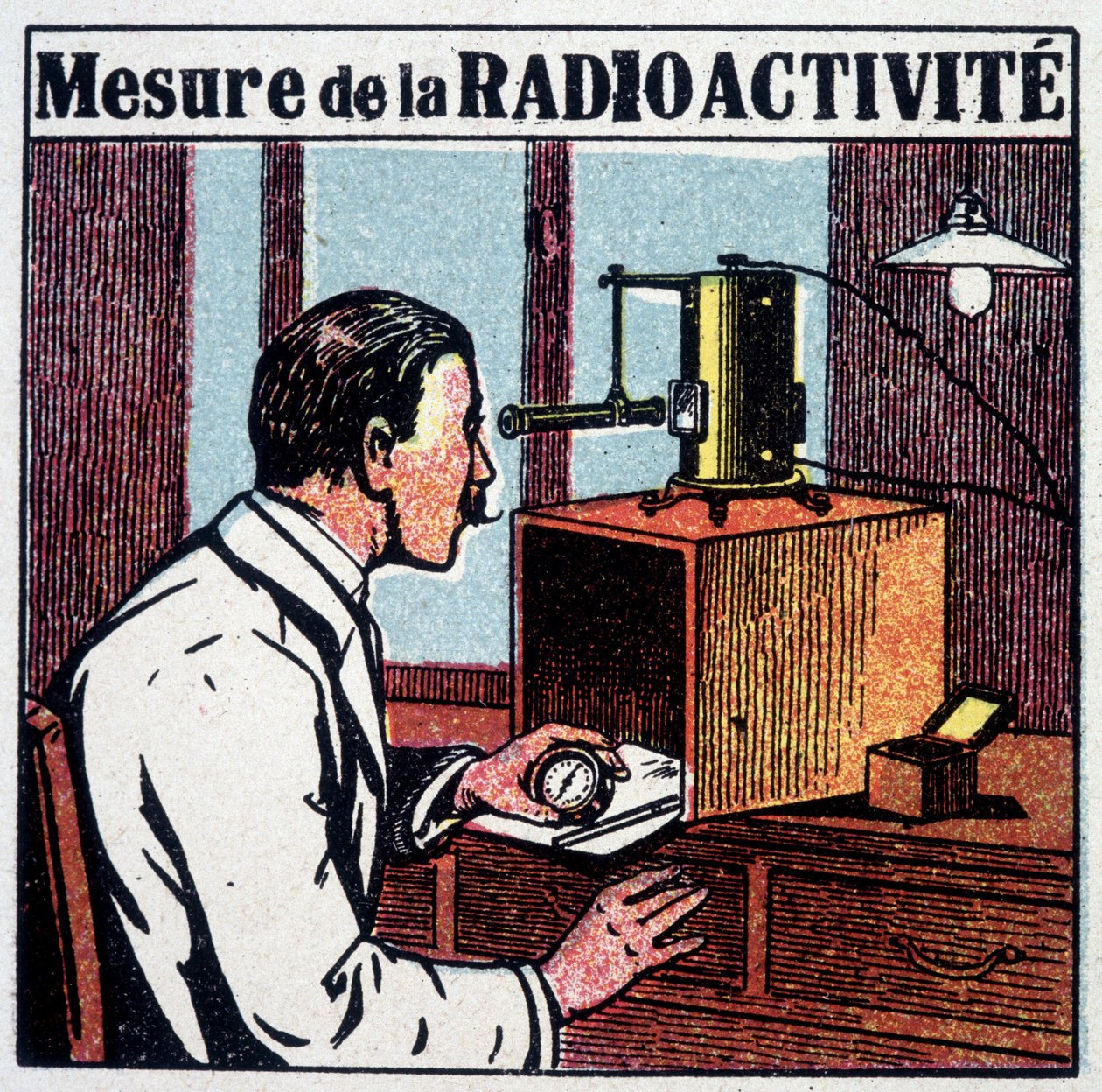 Radioaktiivisuuden mittaus - kaiverrus, 1900-luku tekijältä French School