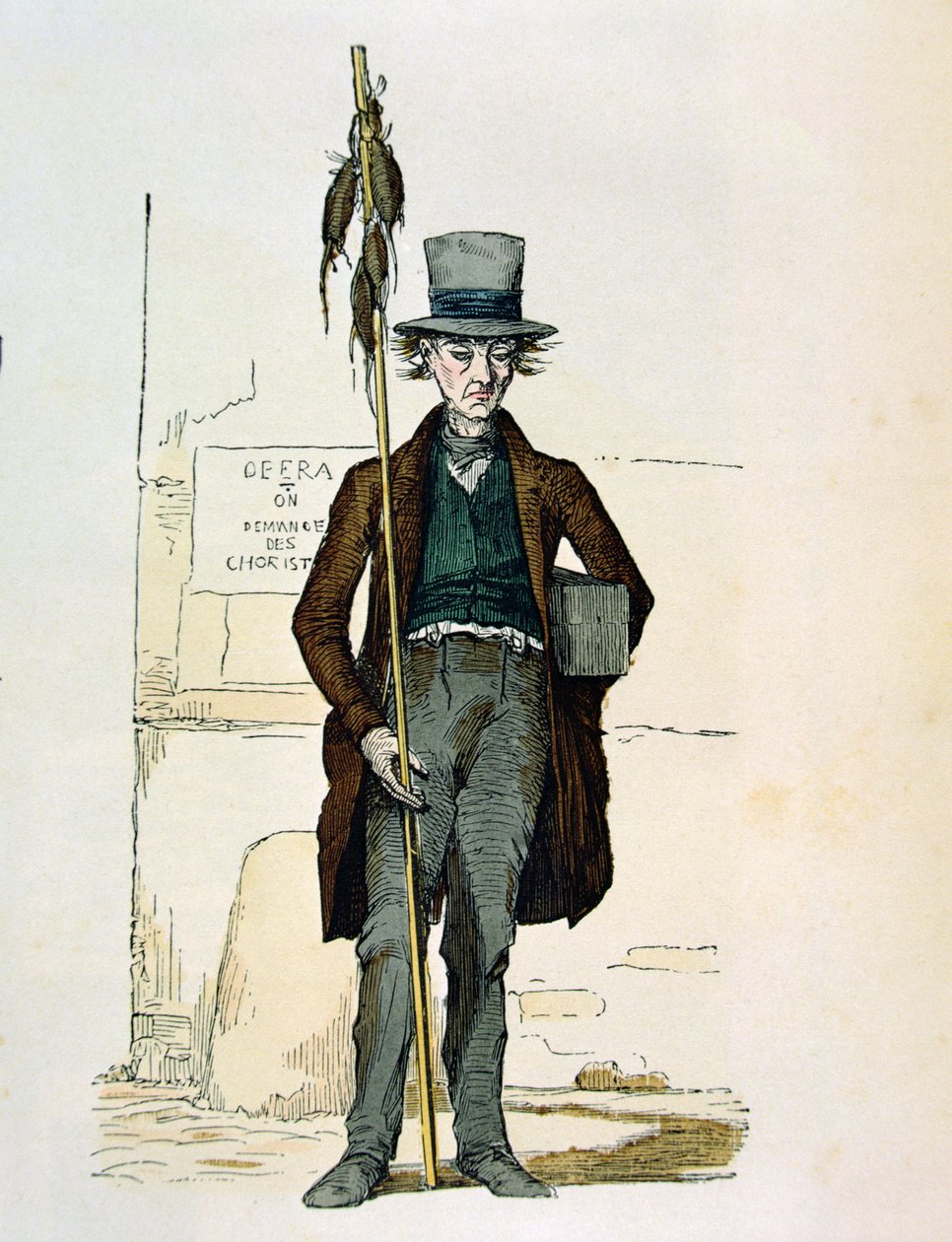 Rat Poison Seller, 1845 (värikaiverrus) tekijältä French School