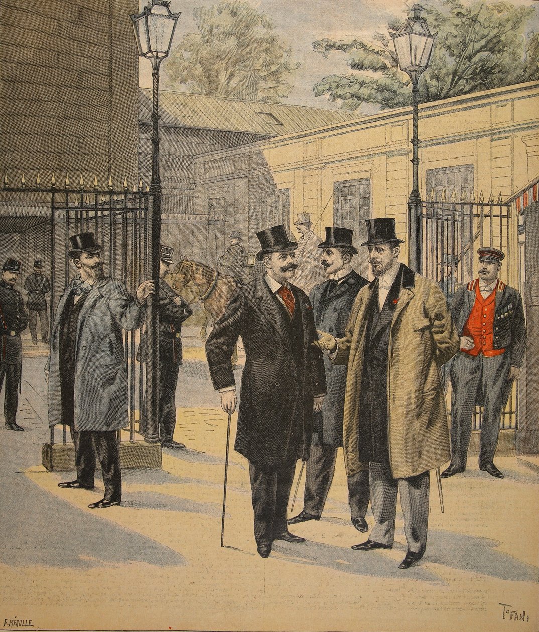 Paluu Chambres des Deputes: Three Ghosts, kuvitus Le Petit Journalista: Supplement illustre, 5. kesäkuuta 1898 tekijältä French School