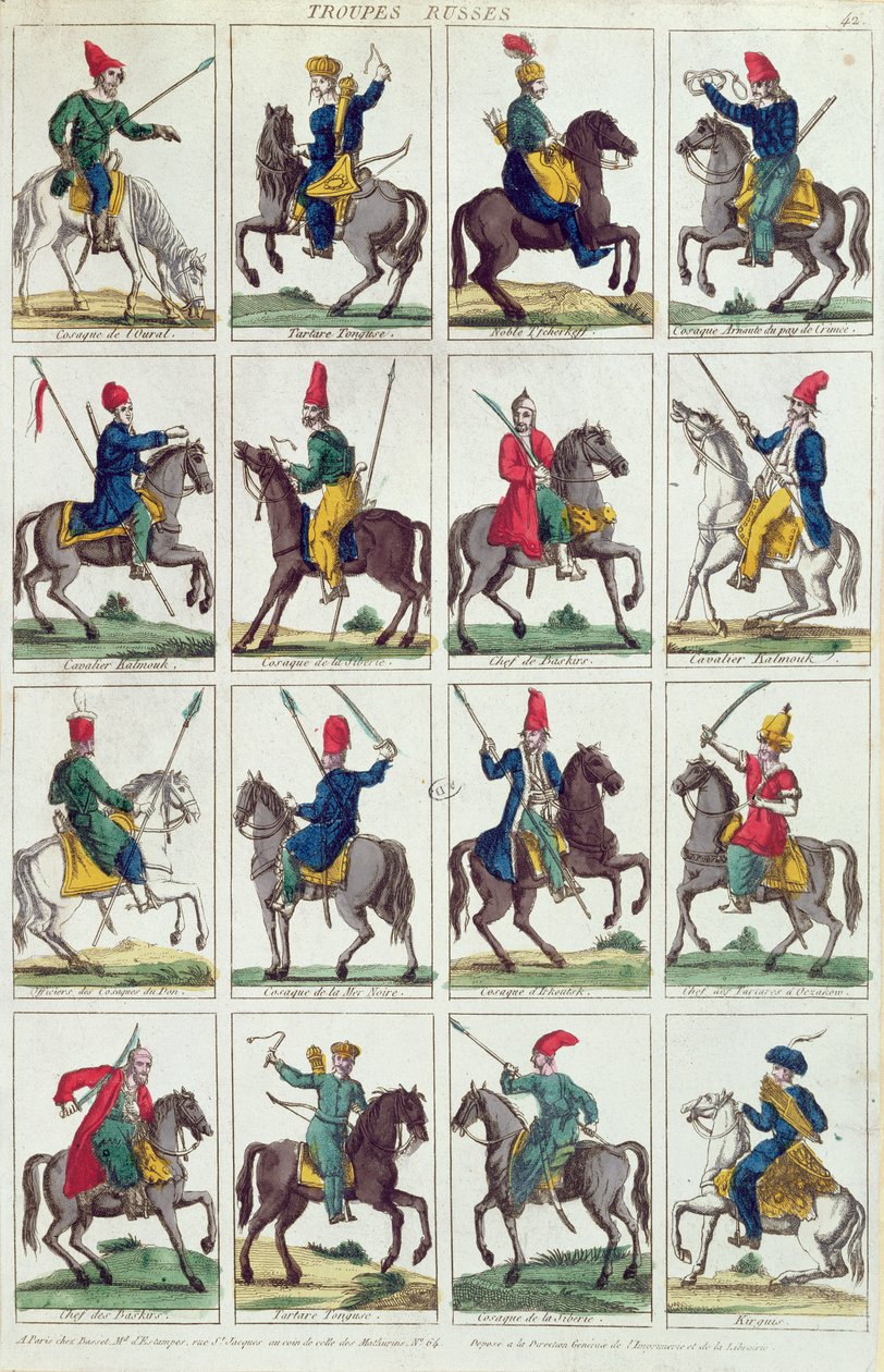 Venäjän ratsuväen alueyksiköt, n. 1812-14 tekijältä French School