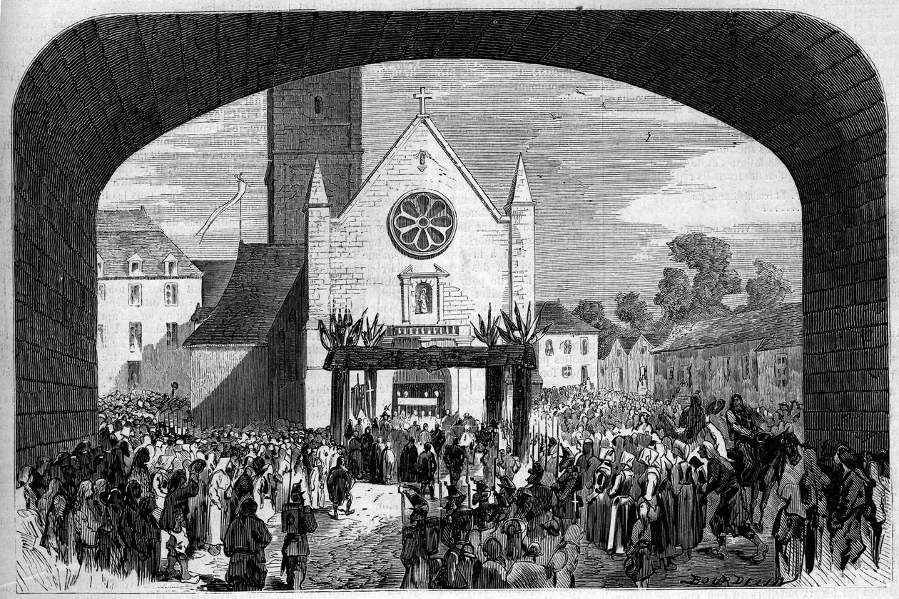 Uskonnollinen arkkitehtuuri: näkymä Sainte Anne d