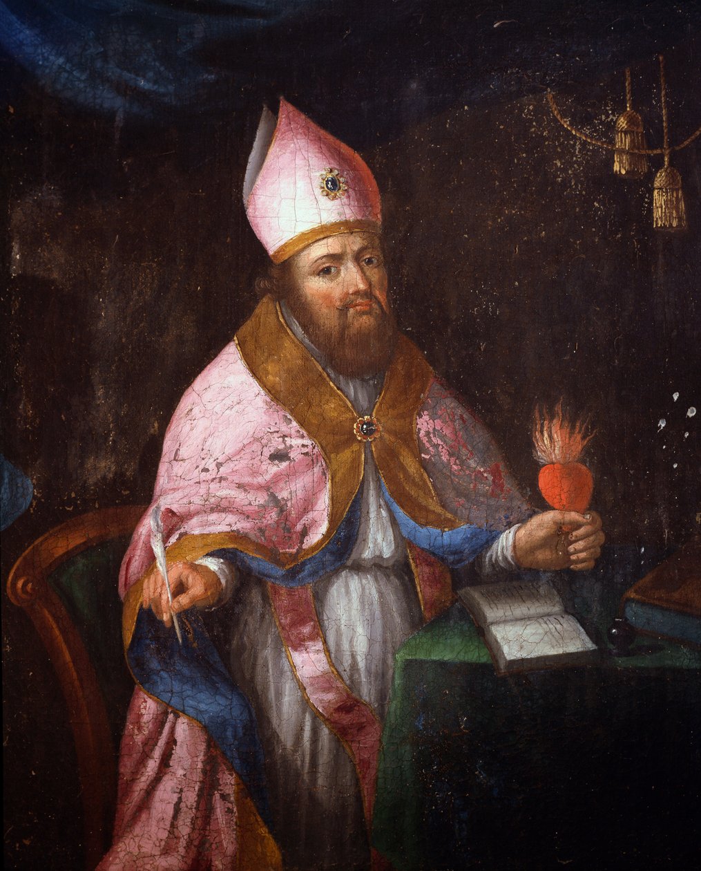 Pyhän Fransiskus de Salesin (1567-1622) kuvaus kirjoituksen tekemisestä tekijältä French School