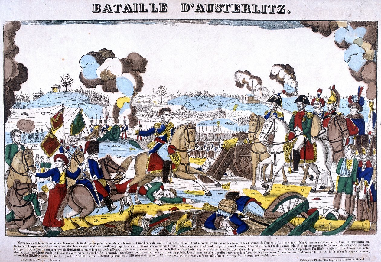 Austerlitzin taistelun tai kolmen keisarin taistelun esitys 12.2.1805. Kuva Epinalista tekijältä French School