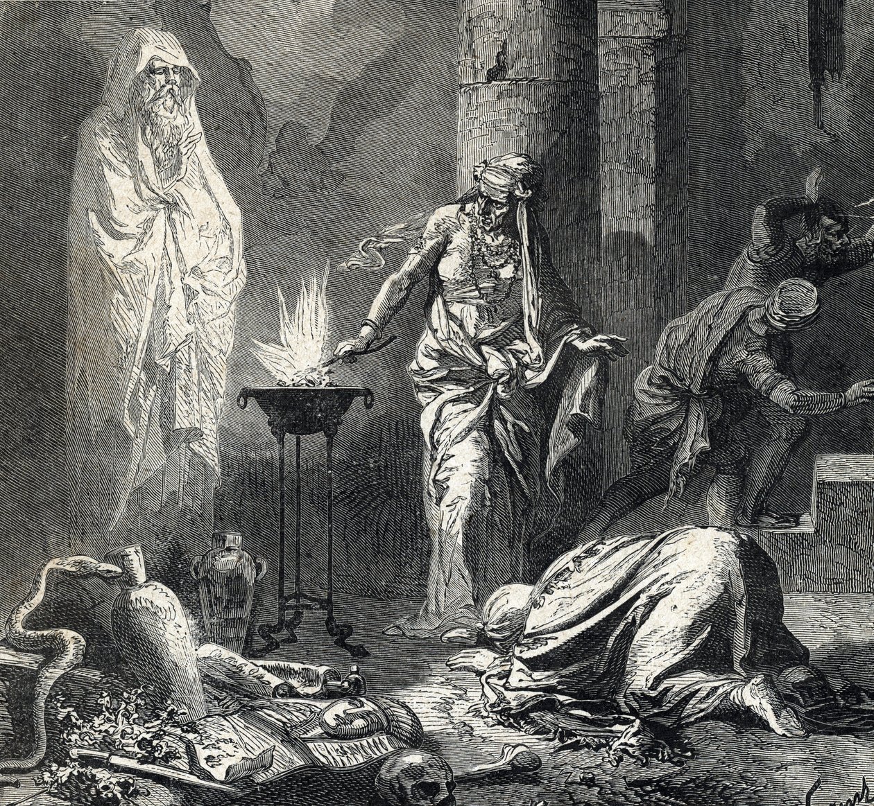 Edustus Endorin noidan (tai Pythonisse of Endorin), Samuelin ensimmäisessä kirjassa (Raamattu) mainitusta kanaanilaiskylästä, jossa on talisman, jolla hän kutsuu profeetta Samuelin haamuksi. Hän päätti hiljattain kuningas Saulin pyynnöstä. Isr tekijältä French School