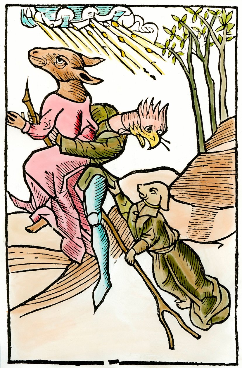 Demonologiakaupan "De lamiis et phitonicis mulieribus" (Noidat ja ennustajat) esitykset demoneista ja lamioista, jonka on kirjoittanut Ulrich Molitor toimittanut Johan Pruss (toiminut noin 1488-1493). 1499. Pariisi. Koriste taide tekijältä French School