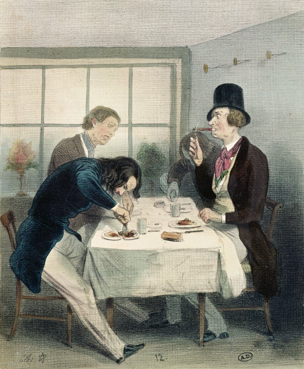 Ravintola rue Saint-Jacquesilla Pariisissa, noin 1840 tekijältä French School