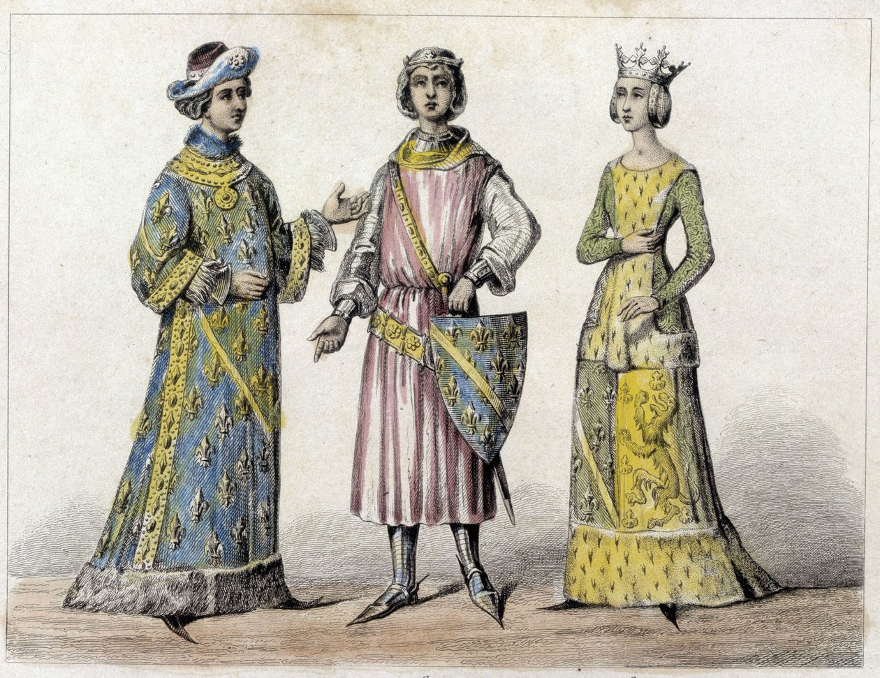 Robert Ranskalainen ja Beatrice Burgundialainen, hänen vaimonsa, Ranskan kuningas. tekijältä French School