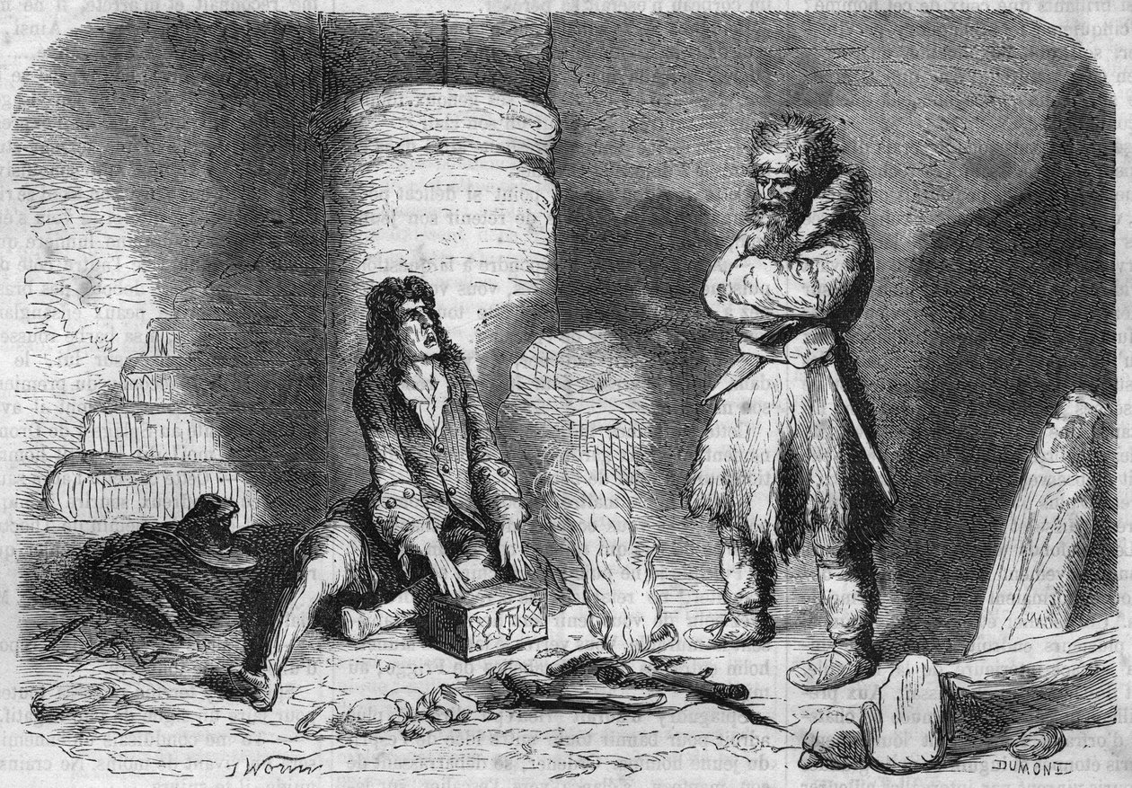 Roomalainen sarja: "" Han of Iceland"", kirjoittanut Victor Hugo (1802-1885). Kaiverrus "" Les bons romances"" tekijältä French School