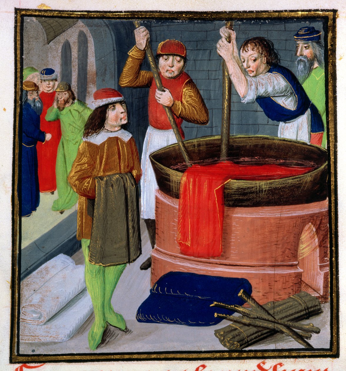 Roy 15 E III f.269 Värjäyskangas, Bartholomeus Anglicuksen Des Proprietes des Choses tekijältä French School