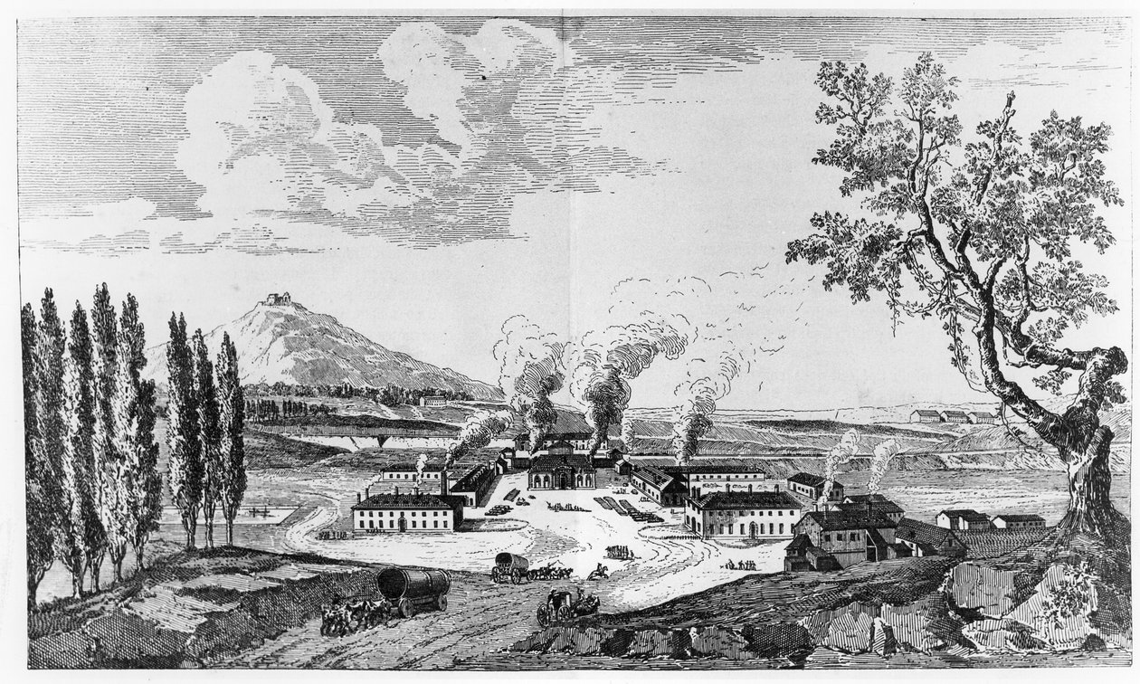 Kuninkaallinen valimo Le Creusotissa vuonna 1787 tekijältä French School