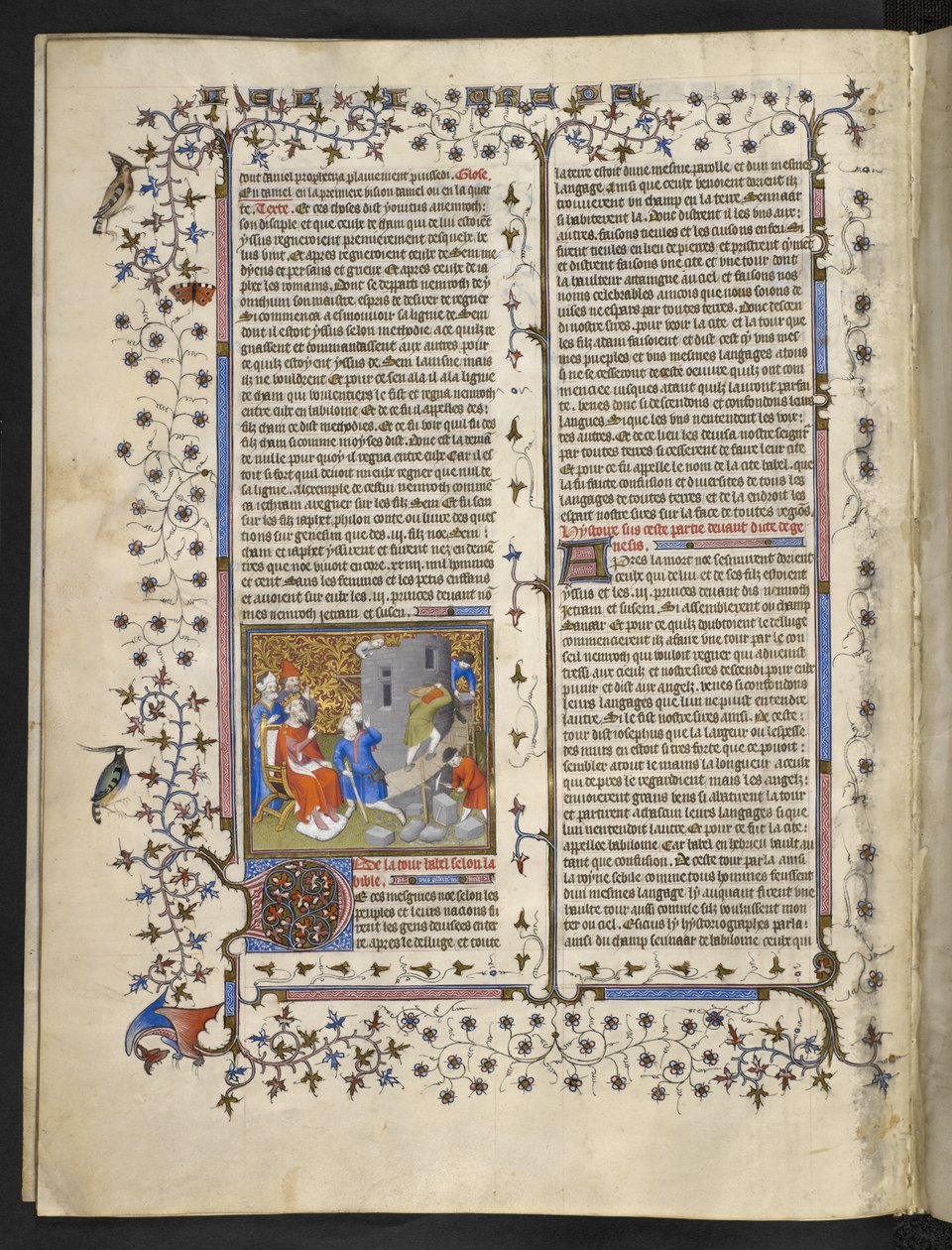 Royal MS 15 D III f.15v Old Testament Scene, Bible Historiale, Volumes 1 and 2 tekijältä French School