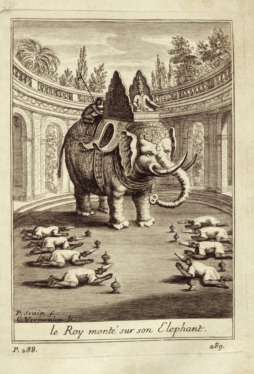 Kuninkaalliset norsut, Guy Tachardin Voyage du Siam des Peres Jesuitesista, 1688 tekijältä French School