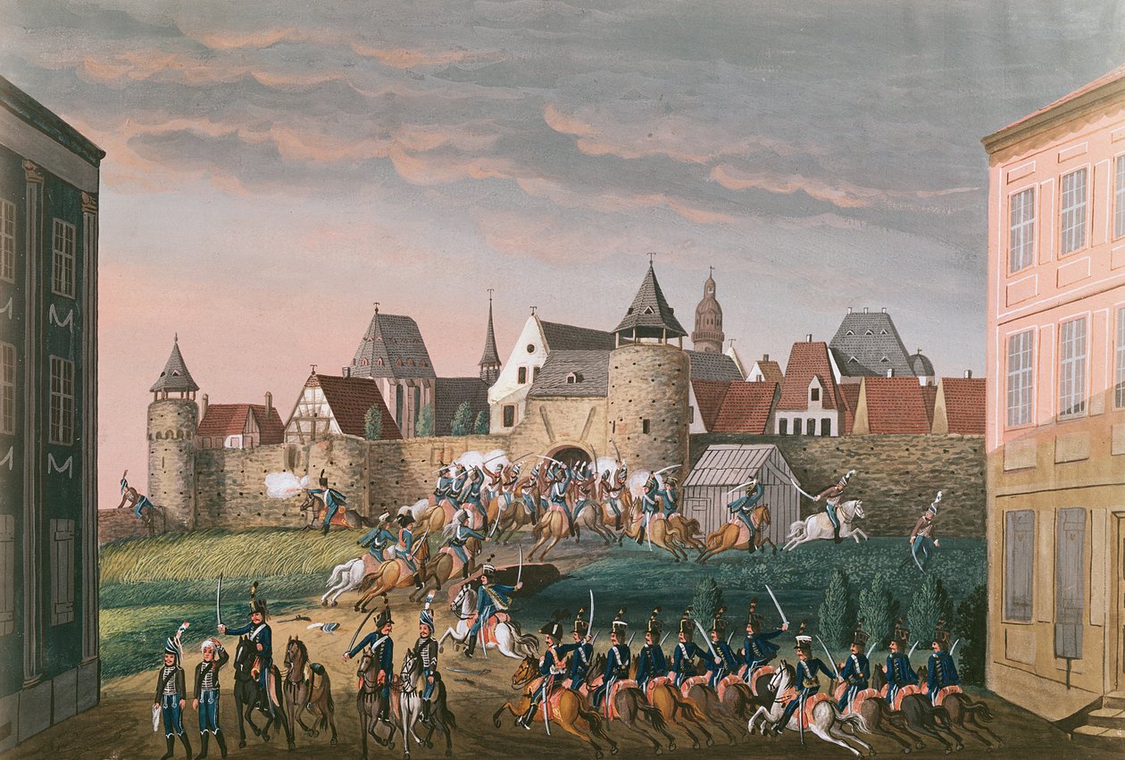 Keisarillisten joukkojen ryntäys Hoschtiin, 28. elokuuta 1800 tekijältä French School