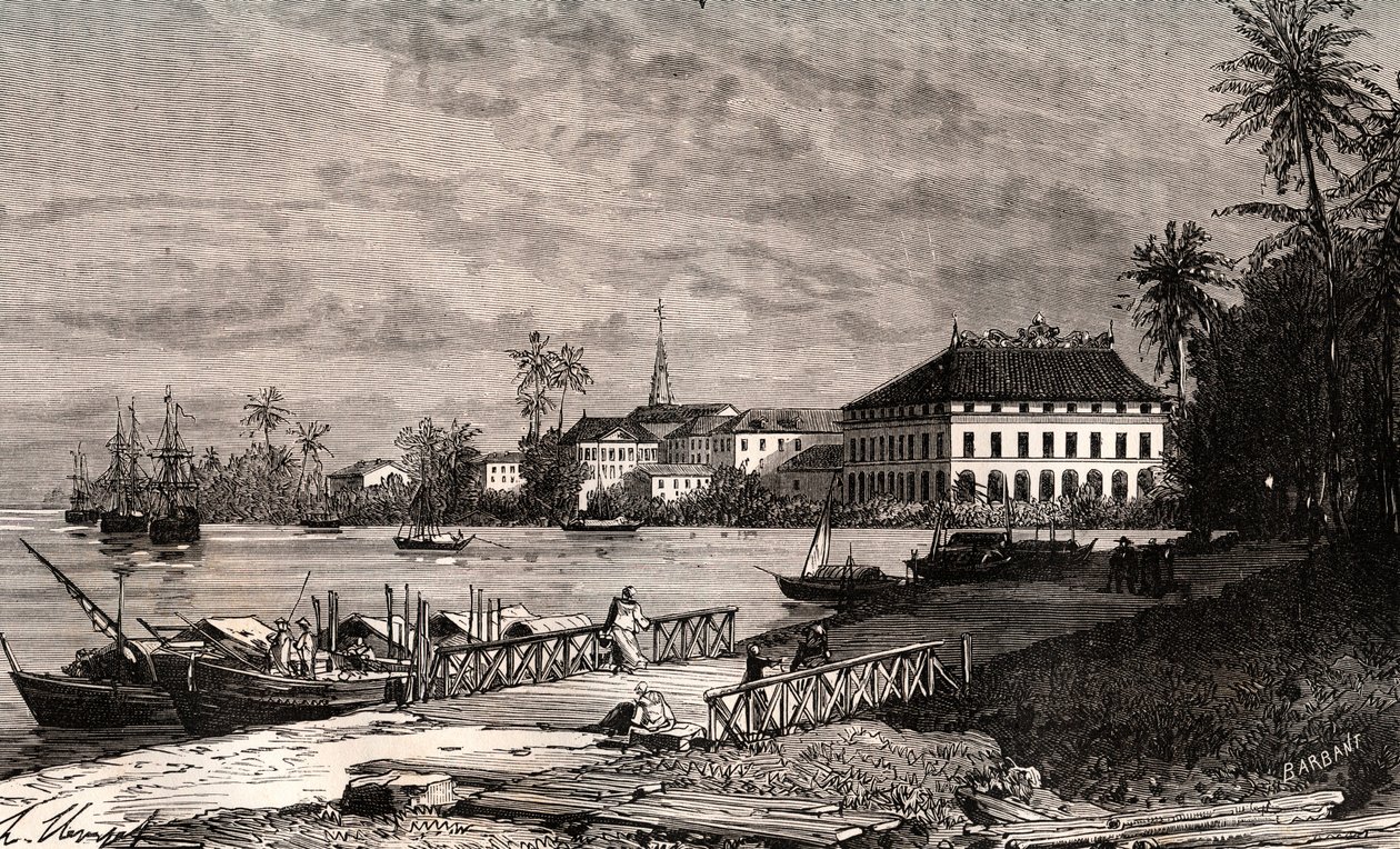 Saigon - Vietnam - Ho-Chi-Minh City (Ho Chi Minh City) - kaiverrus "La France illustree: maantiede, historia, tilastohallinto" V.-A. Maltaanruskea. 1884 tekijältä French School