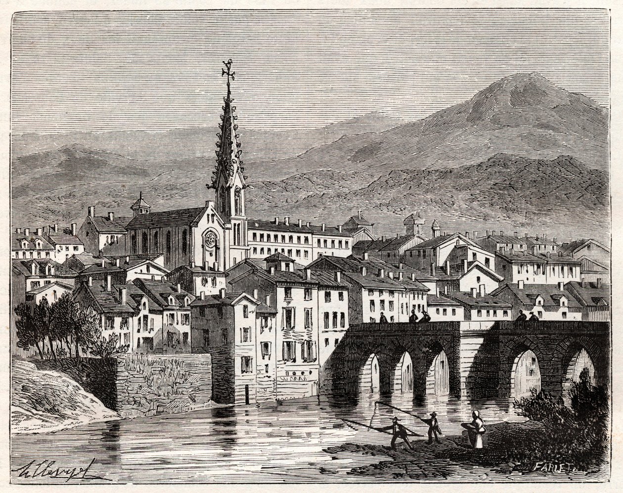 Saint-Antonin-Noble-Val (Saint Antonin Noble Val) - Languedoc-Roussillon-Midi-Pyrenee - kaiverrus "France illustree: maantiede, historia, tilastohallinto" V.A. Maltaanruskea. 1884 tekijältä French School
