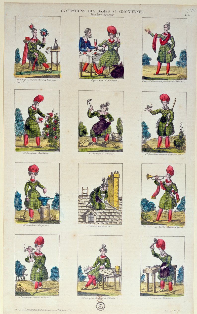 Saint-Simonian naiset ja heidän ammattinsa, n. 1830 tekijältä French School