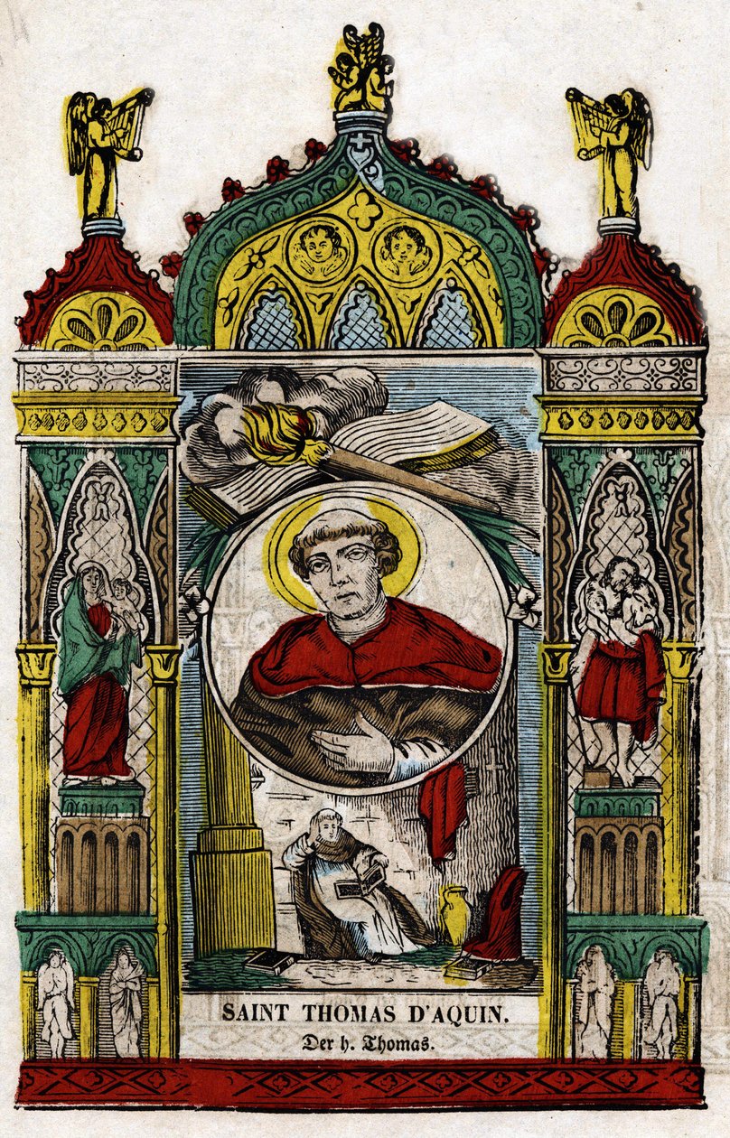 Pyhä Tuomas Akvinolainen (1228-1274). Kuva Epinalista, 1800-luvun ensimmäinen puolisko tekijältä French School