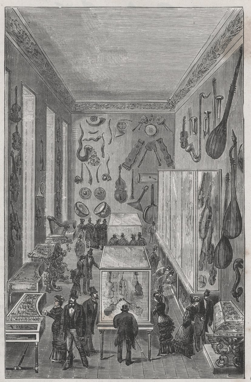 Pariisin kansalliskonservatorion musiikkimuseon sali - Alexis Clercin kaiverrus "Sciences à la range de tous - fysiikka ja suosittu kemia" - 1800-luvun loppu - Yksityinen kokoelma tekijältä French School