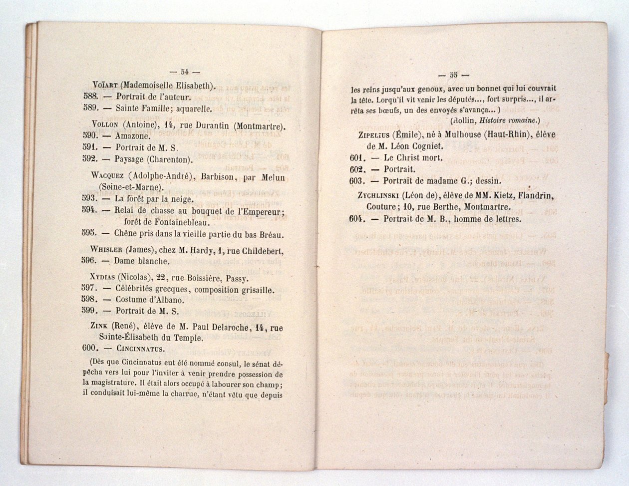 Salon des Refuses -luettelomerkinnät Whistlers Dame Blanchelle (Symphony in White No.1: The White Girl) 1863 tekijältä French School