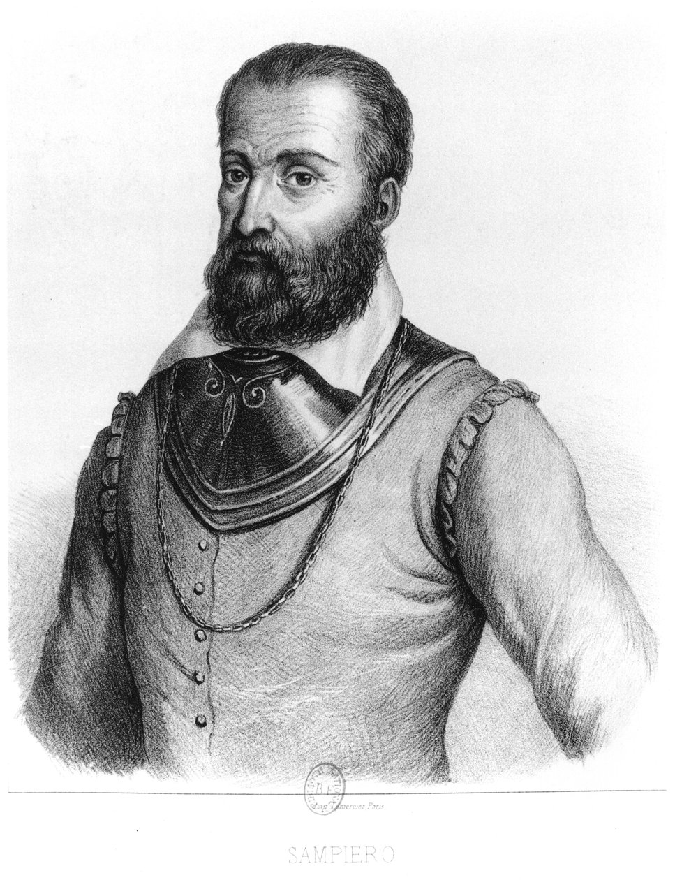 Sampiero Corso (1498-1567) kuvitus Jean Ange Gallettin (1804-66) Histoire illustree de la Corse -julkaisusta tekijältä French School
