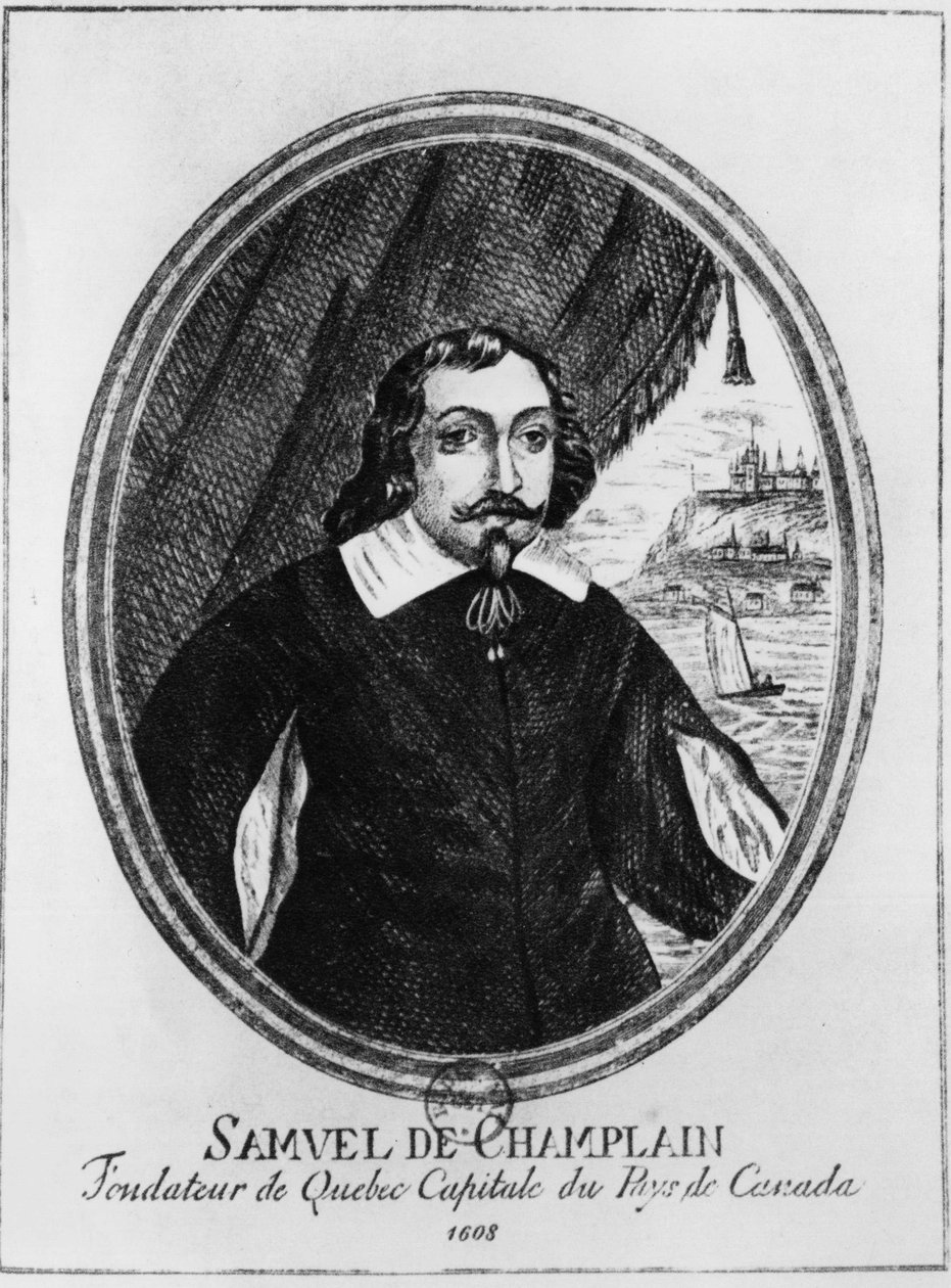 Samuel de Champlain (1570-1635), anonyymi kaiverrus. tekijältä French School