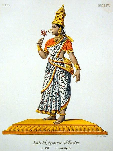 Indran Satchi vaimo, kaiverrus C. de Motte (1785-1836) (väri litho) tekijältä French School