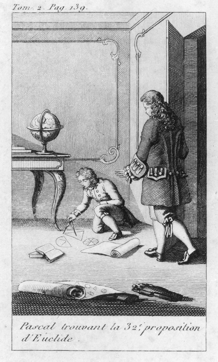Kohtaus Blaise Pascalin (1623-62) lapsuudesta 1800-luvun alussa tekijältä French School