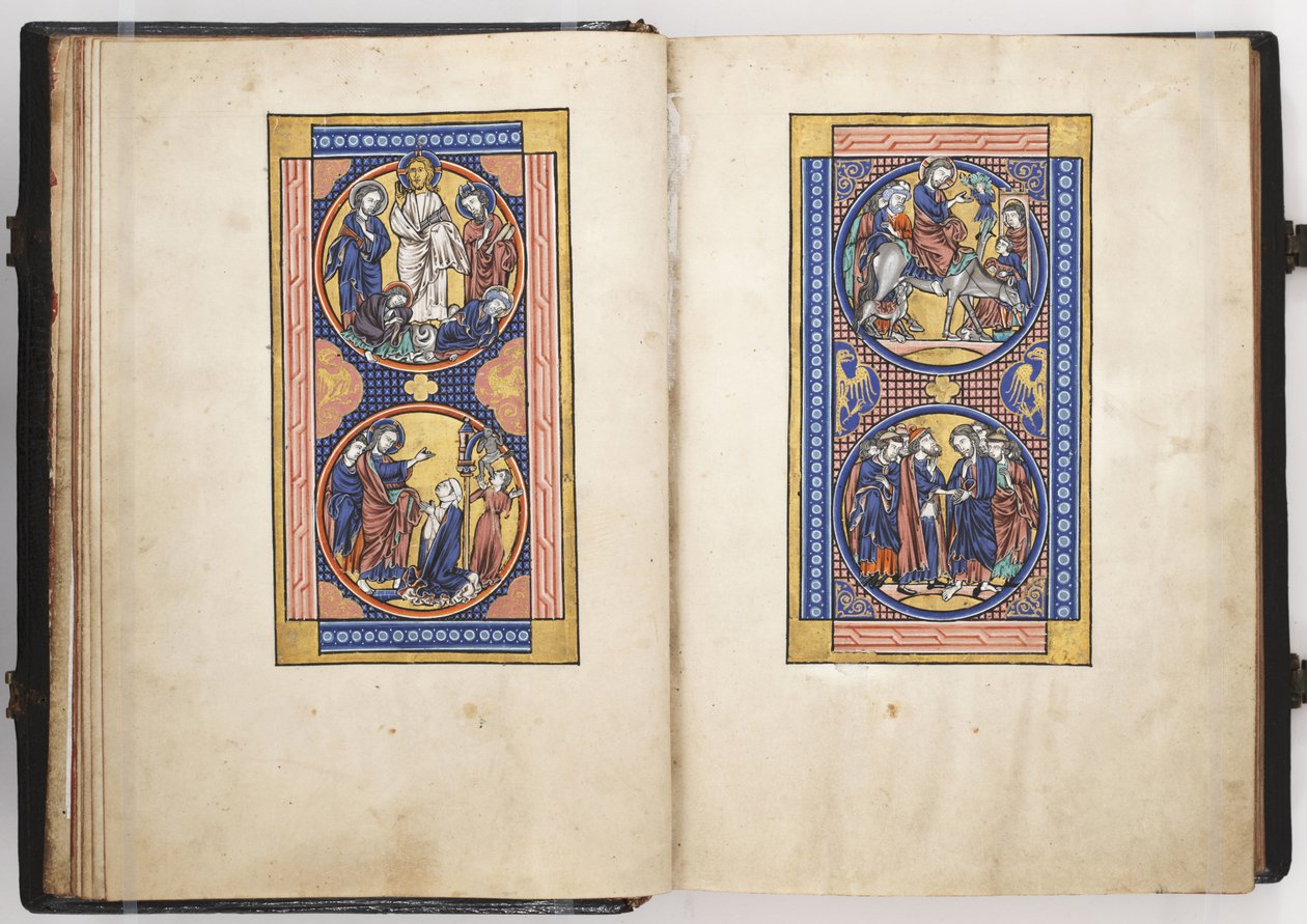 Kohtauksia Kristuksen elämästä, kuvitus Lewis Psalterista, n. 1225-1250 tekijältä French School