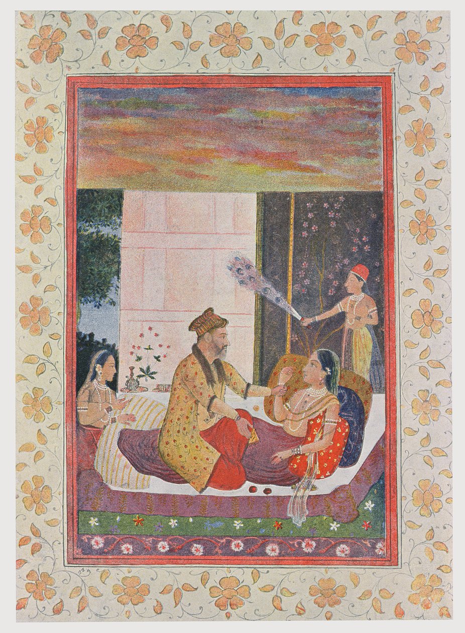 Scheherazade Seized by the King, kuvitus Arabian Nightsista, 1895 (värikaiverrus) tekijältä French School