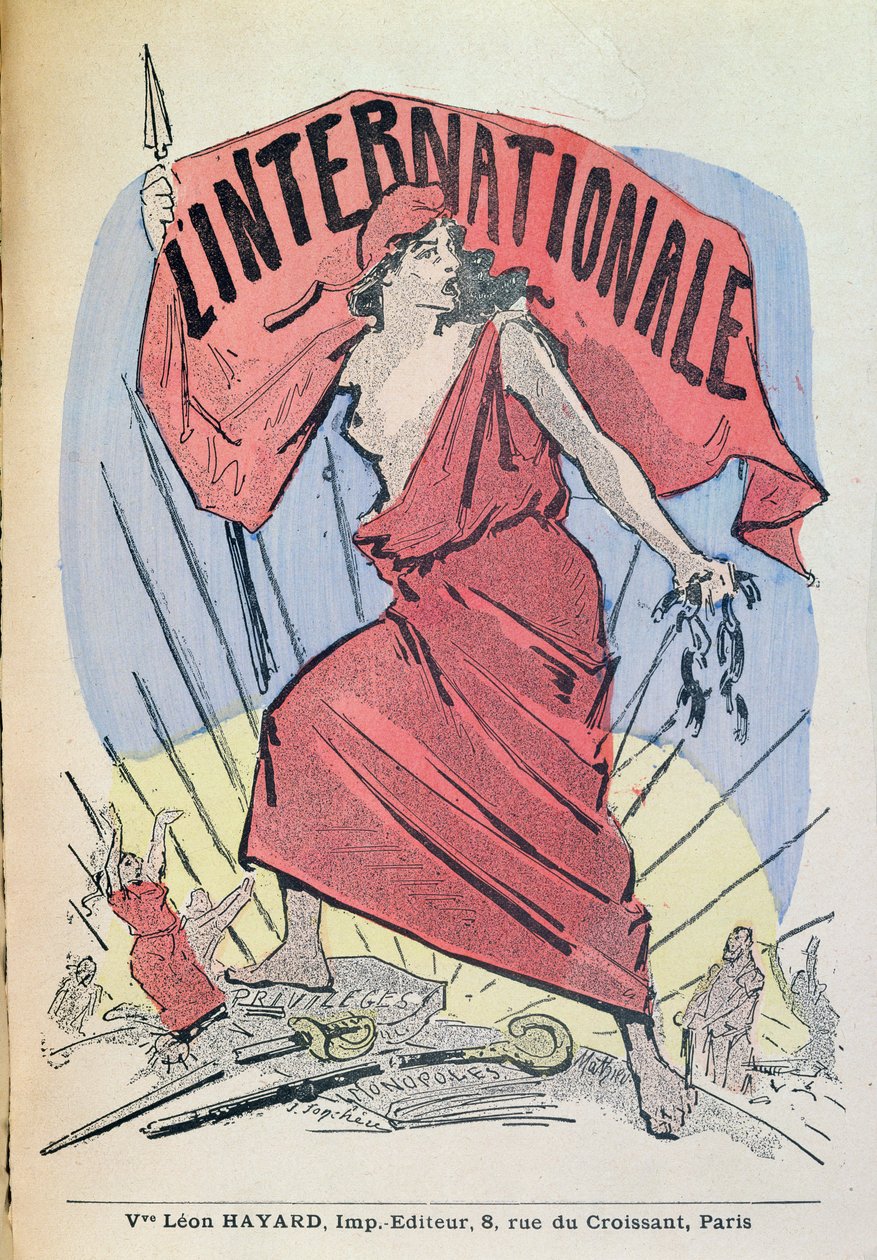 Nuotit kappaleelle LInternationale, n.1900 (värikaiverrus) tekijältä French School