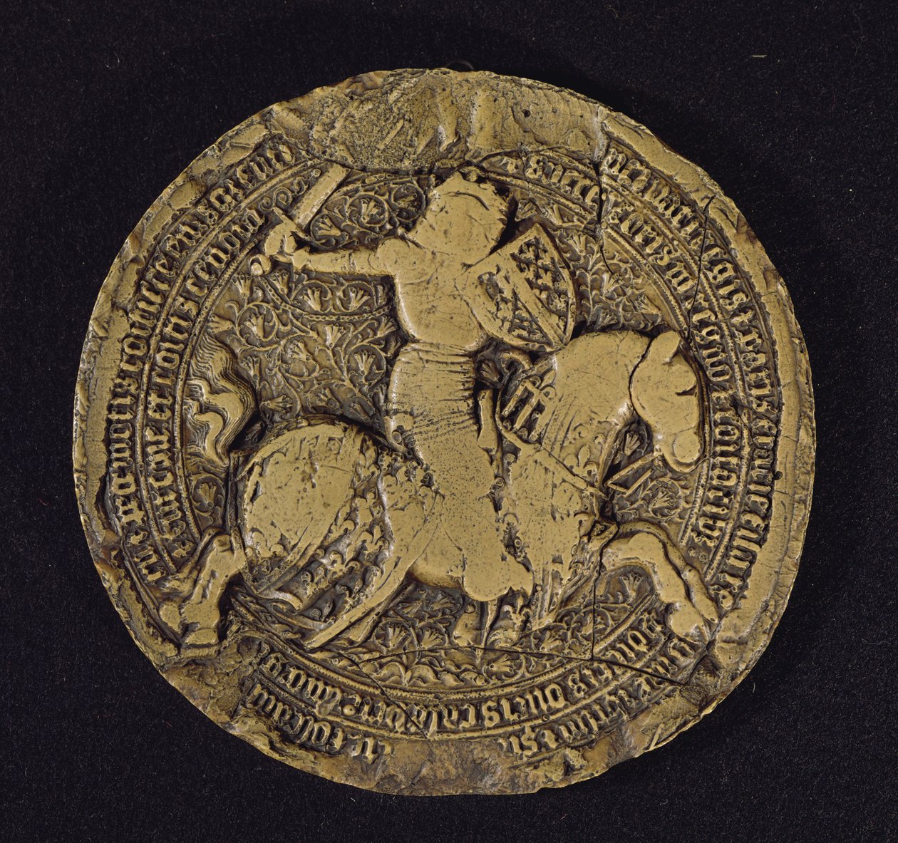 Ludvig I Anjoun (1339-84) Sisilian kuninkaan sinetti, 1383 tekijältä French School
