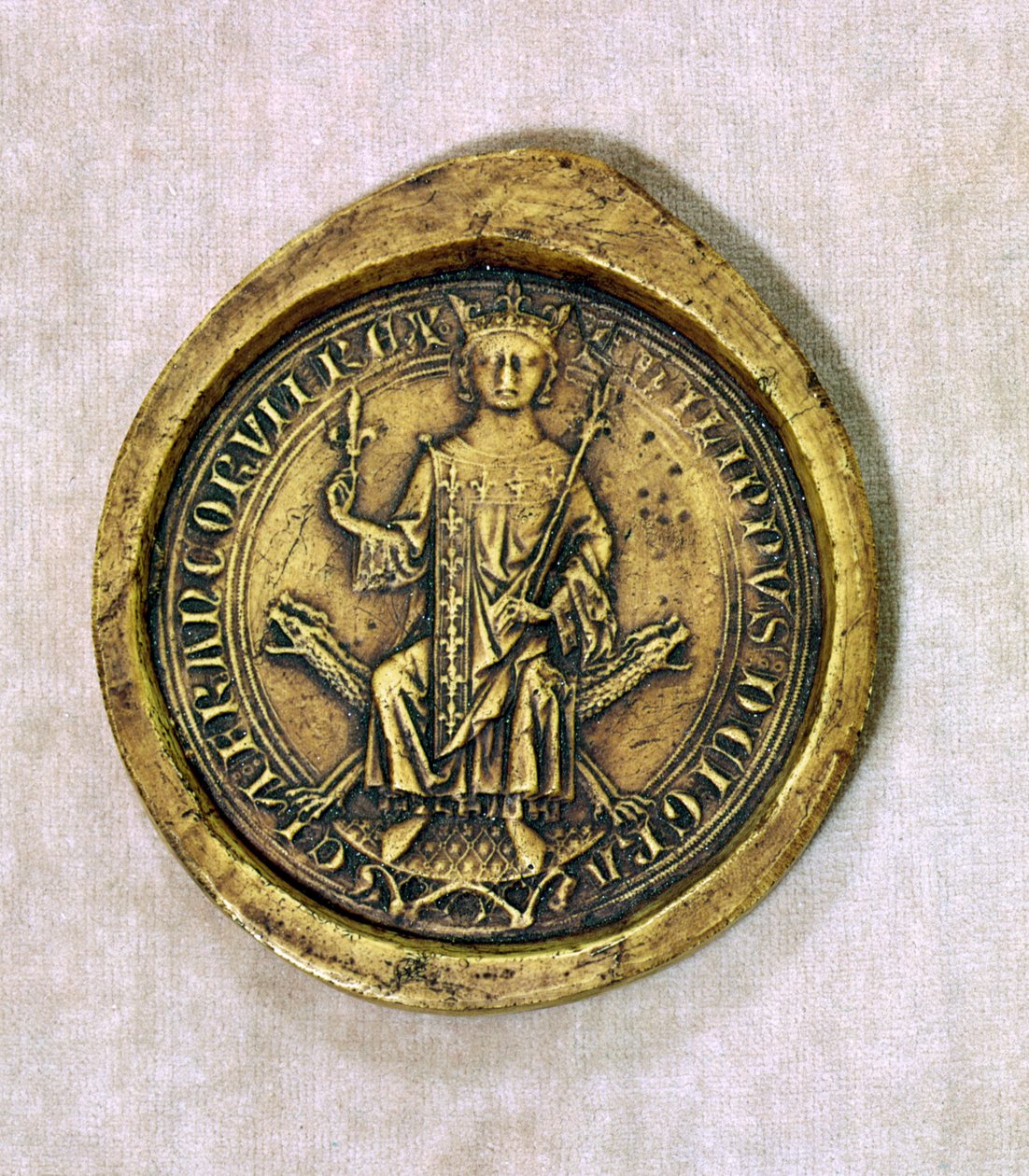 Philippe III:n (1245-85) rohkea sinetti, 1272 (vaha) tekijältä French School