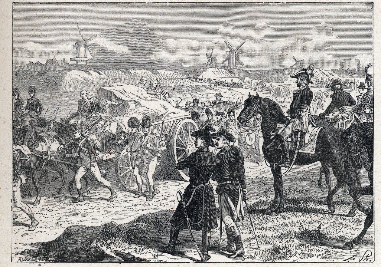Toinen koalitio: Marechal Brunen komentama Ranskan armeija voitti Yorkin herttuan englantilaiset joukot Hollannissa lokakuussa 1799. tekijältä French School