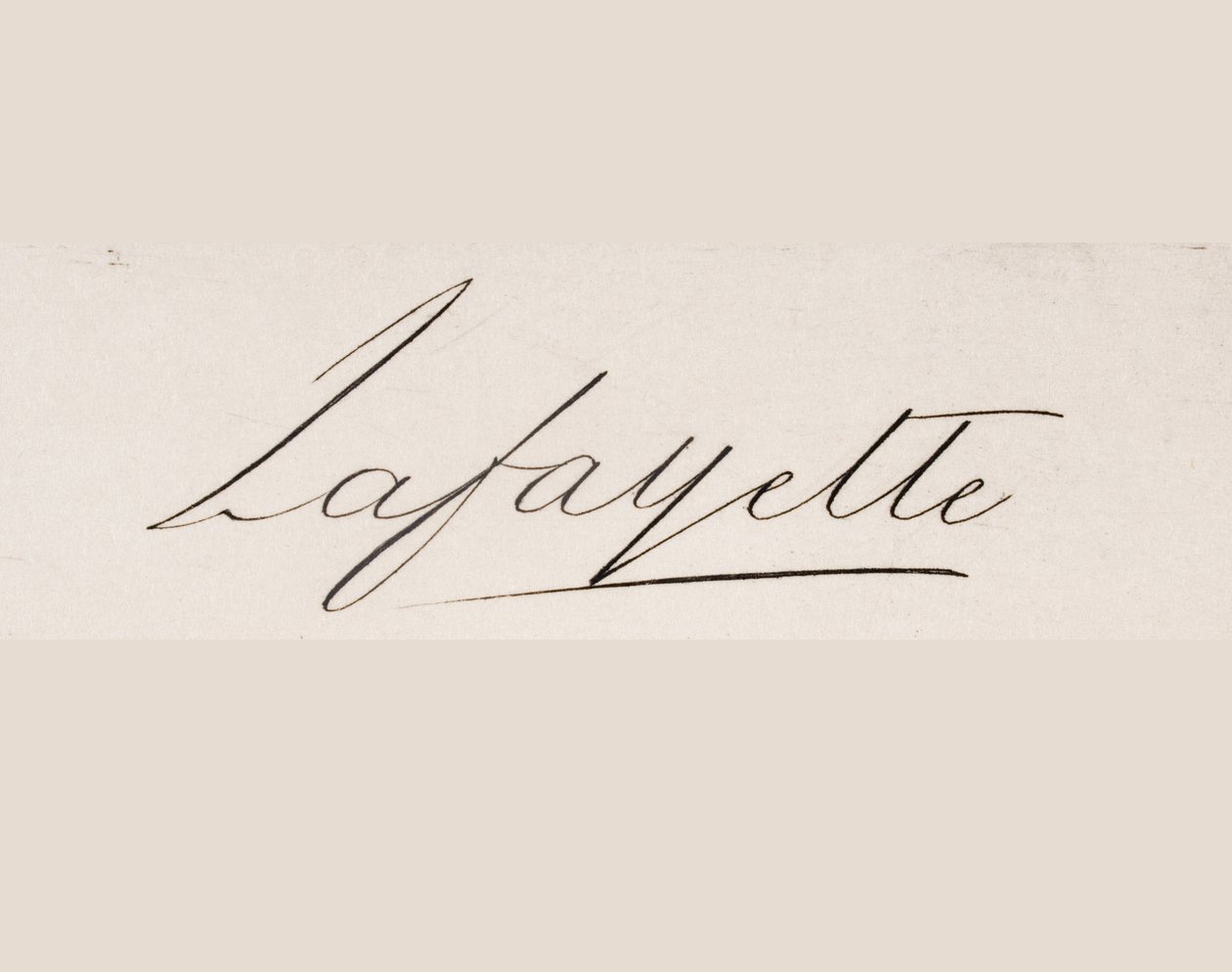Marie-Joseph-Paul-Yves-Roch-Gilbert du Motier, Marquis de Lafayette allekirjoitus tekijältä French School