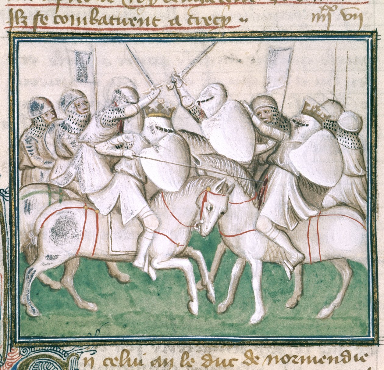 Sloane 2433 C, fol.69v The Battle of Crecy, n.1410 (vellum) tekijältä French School