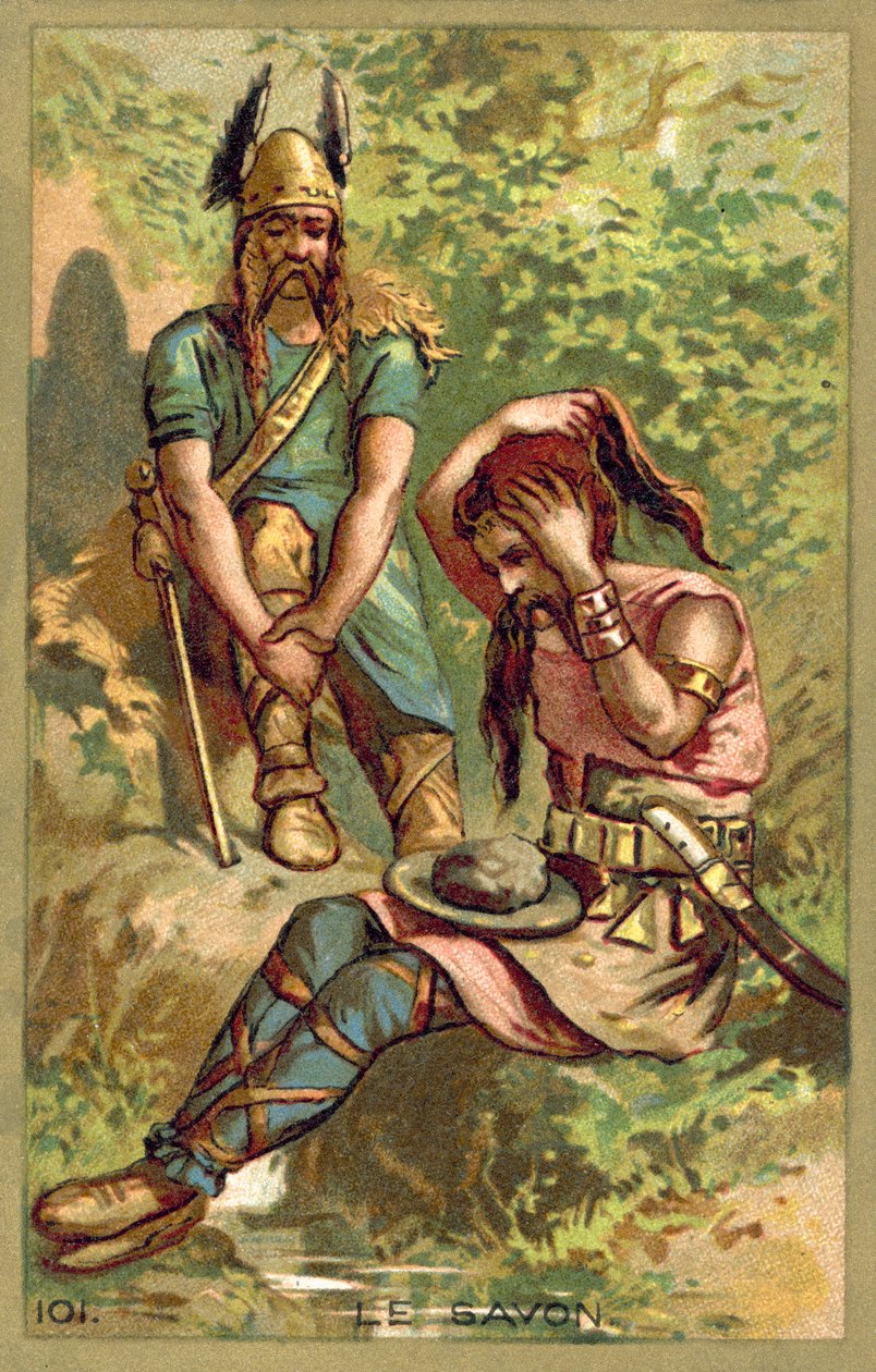 Gallialaisten sotureiden käyttämä saippua (chromolitho). tekijältä French School