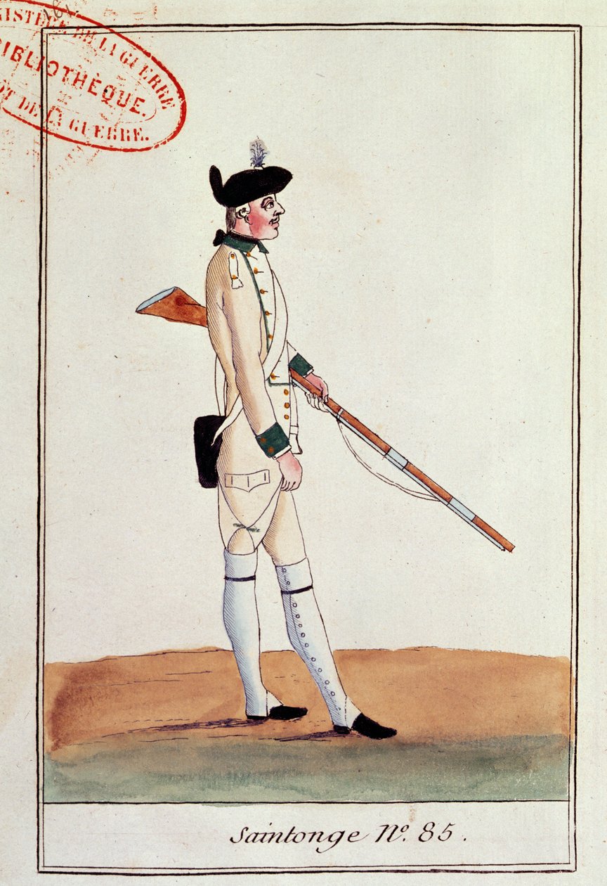 85. rykmentin de Saintongen sotilas, noin 1780 tekijältä French School