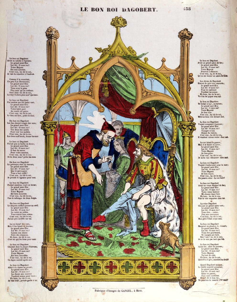 Laulun sanat Le Bon Roi Dagobertille, 1800-luvun puoliväli tekijältä French School