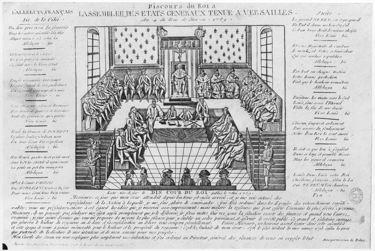 Kuningas Ludvig XVI:n puhe Estates Generalin avajaisissa Versailles