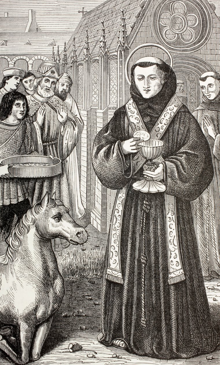 St. Anthony of Padova, Paul Lacroixin sotilaallinen ja uskonnollinen elämä keskiajalla, julkaistu Lontoossa n. 1880 (litho) tekijältä French School