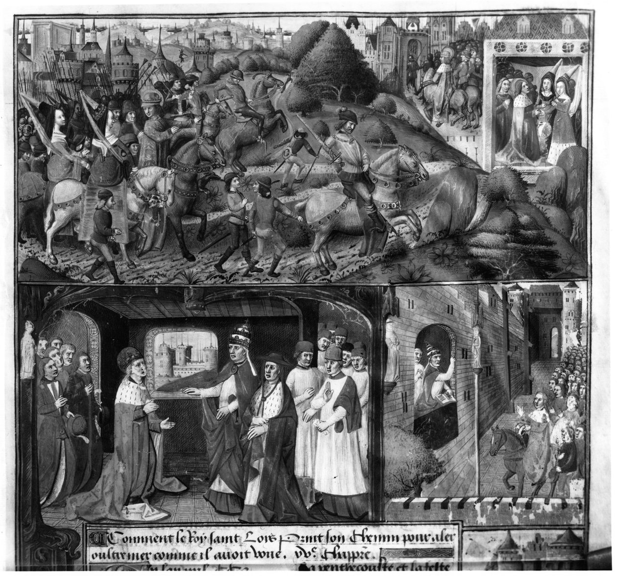 St. Louis (1214-70) lähdössä ristiretkelle tekijältä French School