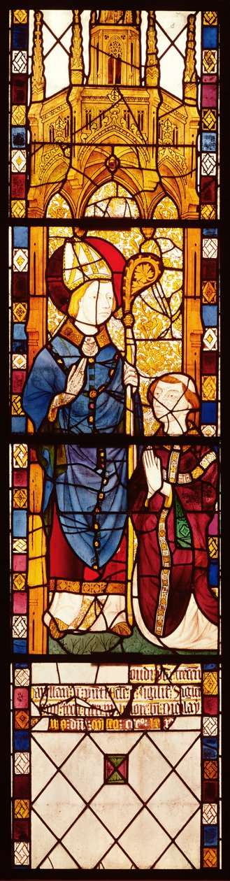 Pyhä Nikolaus lahjoittajan kanssa, Norman Schoolin Pyhän Nikolauksen kappelista, 1370 tekijältä French School