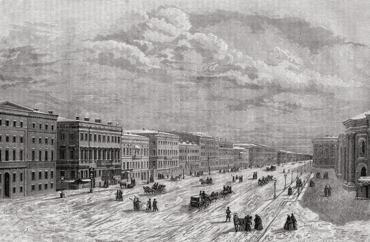 Pietari, Venäjä vuonna 1794, Louis Blancin (1811-82) teoksesta "Histoire de la Revolution Francaise", kaiverrus Adolphe Francois Pannemaker (s.1822) 1847-62 tekijältä French School