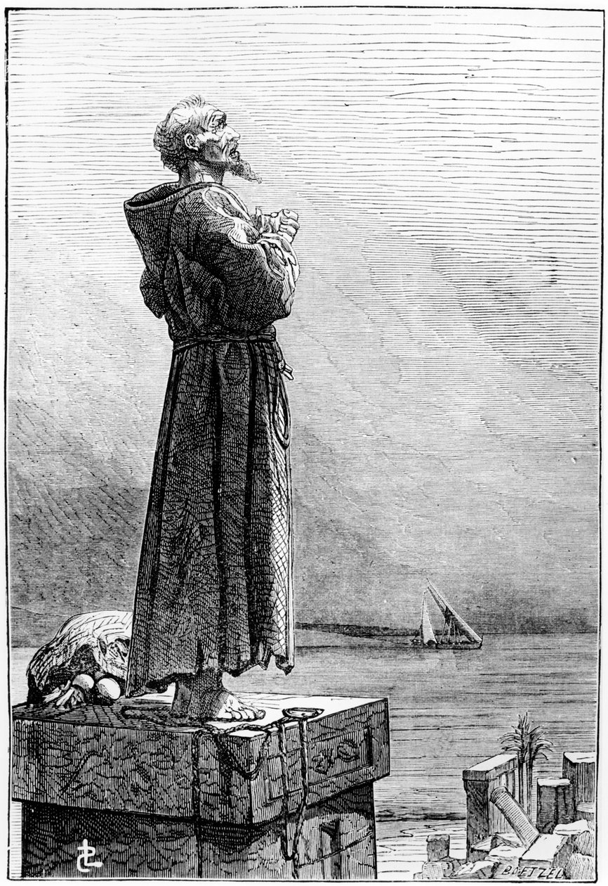St Simeon Stylites, myöhään C19th tekijältä French School